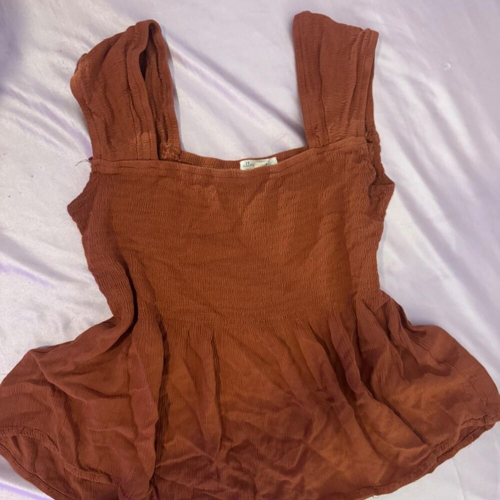 Ultra Flirt Women's Orange and Burgundy Blouse